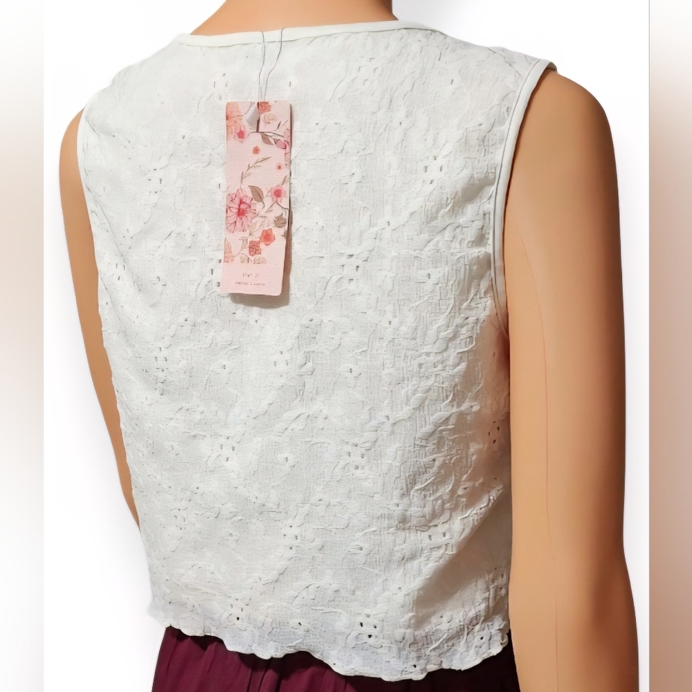 SHEIN White Floral Embroidered Tank Top - Picture 12 of 12